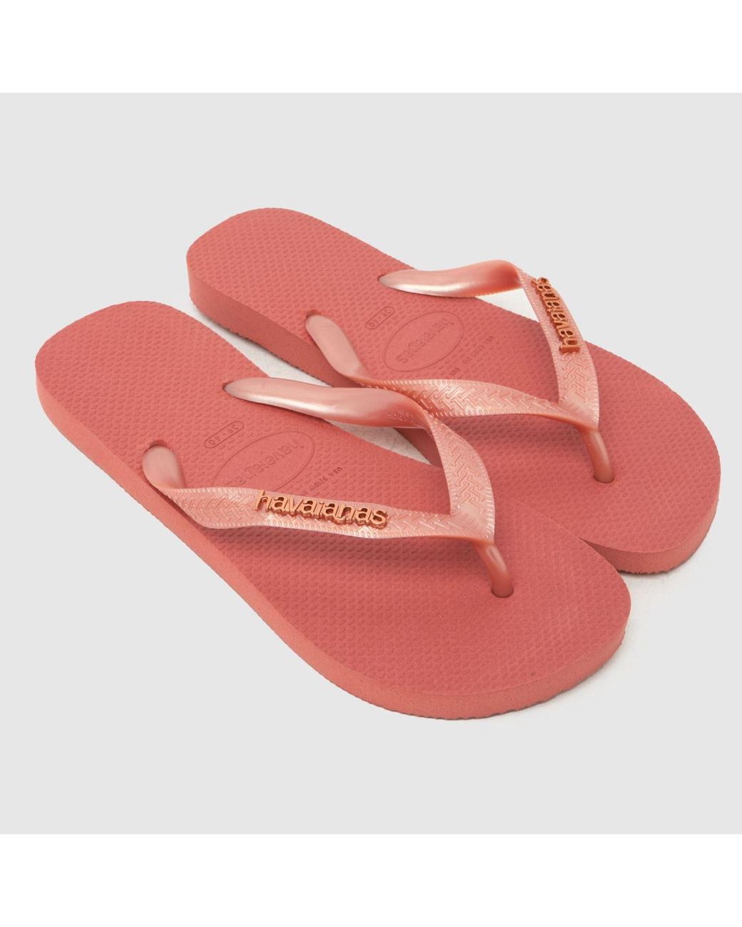 Havaianas Red Top Logo Metallic Flip Sandals