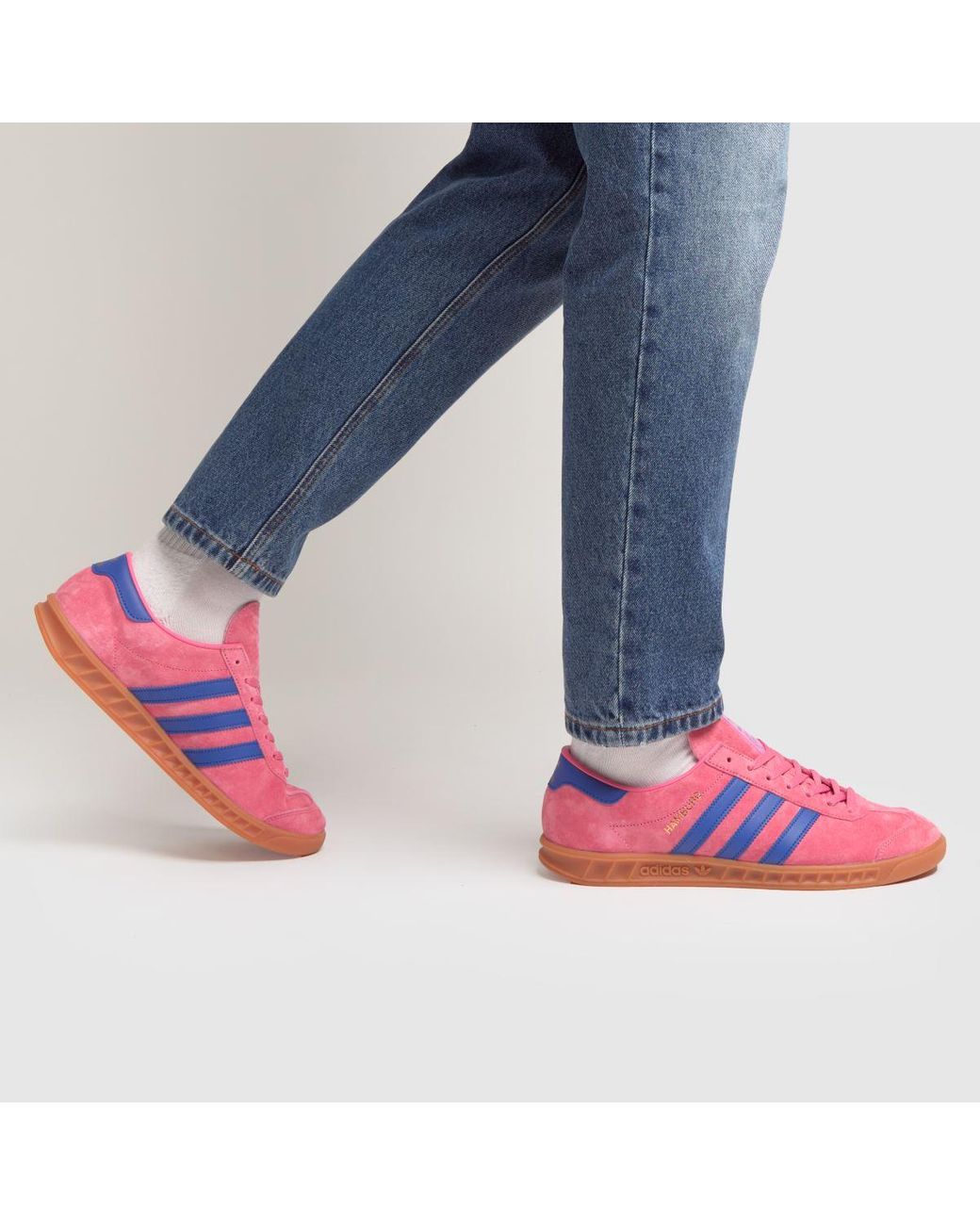 スニーカー adidas Hamburg pink light blue adidas Originals Hamburg trainers in pink and blue | ASOS