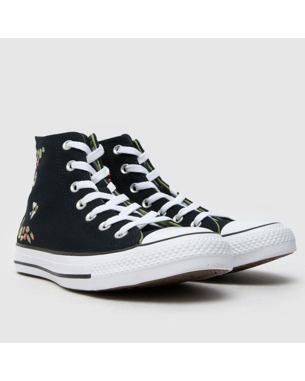 Converse Black All Star Bees And Berries Hi Trainers