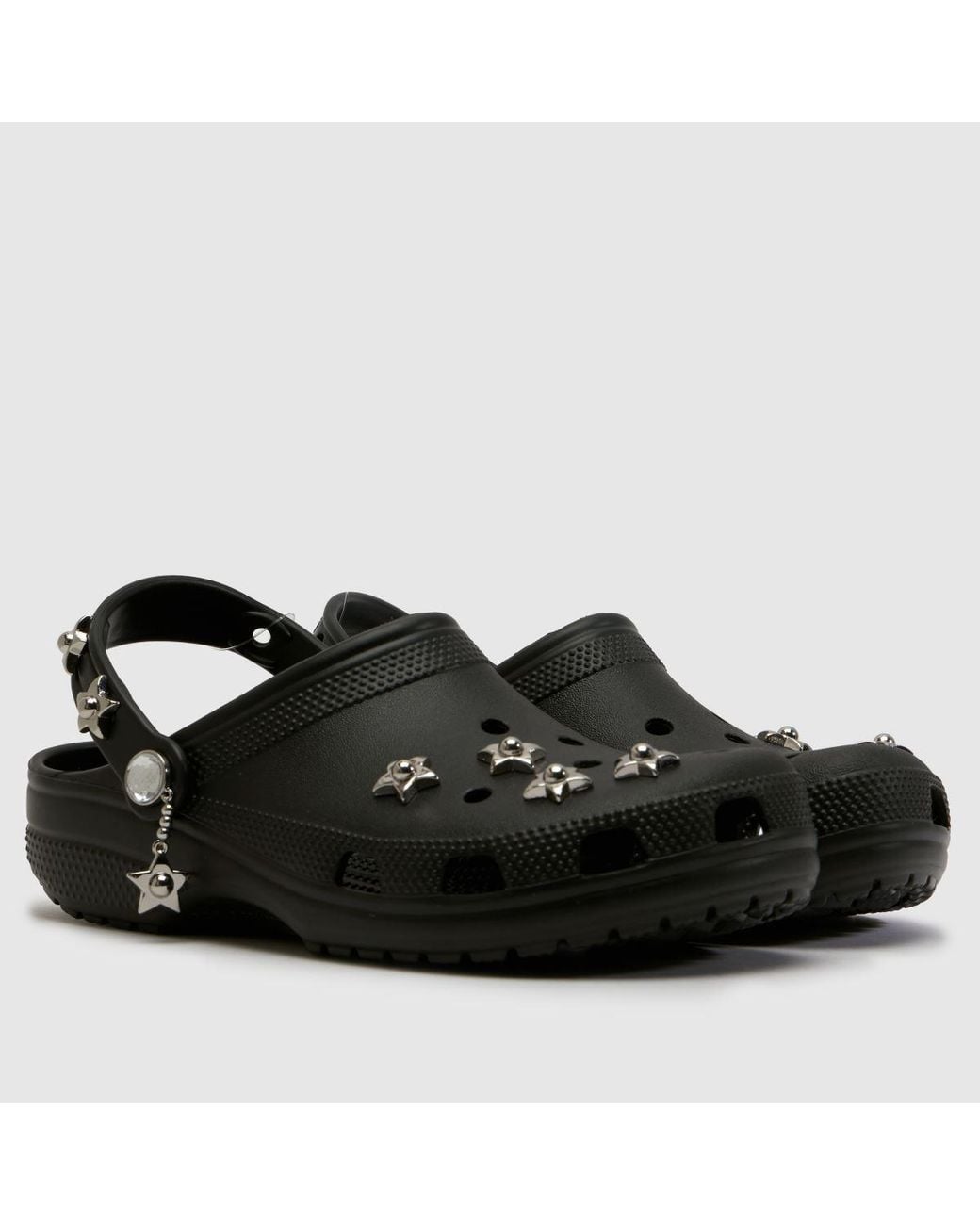 CROCSTM Black Classic Metal Minis Clog Sandals