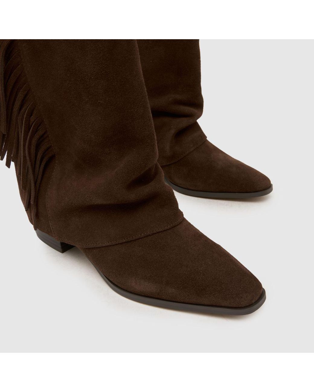 Schuh Brown Dizzy Suede Tassel Western Boots