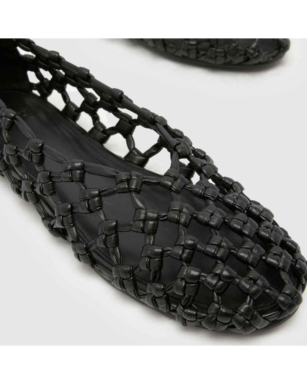 Schuh Black Lotte Woven Ballerina Flats