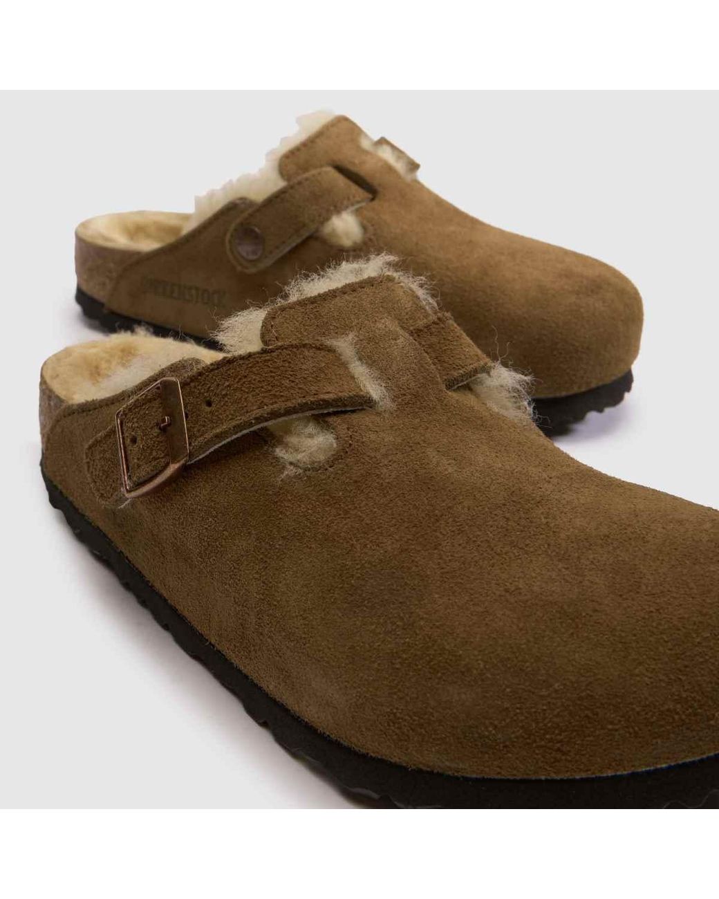 Birkenstock Brown Boston Shearling Clog Sandals