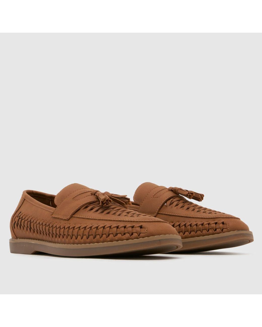 Schuh Brown Robbie Woven Loafer Shoes for men