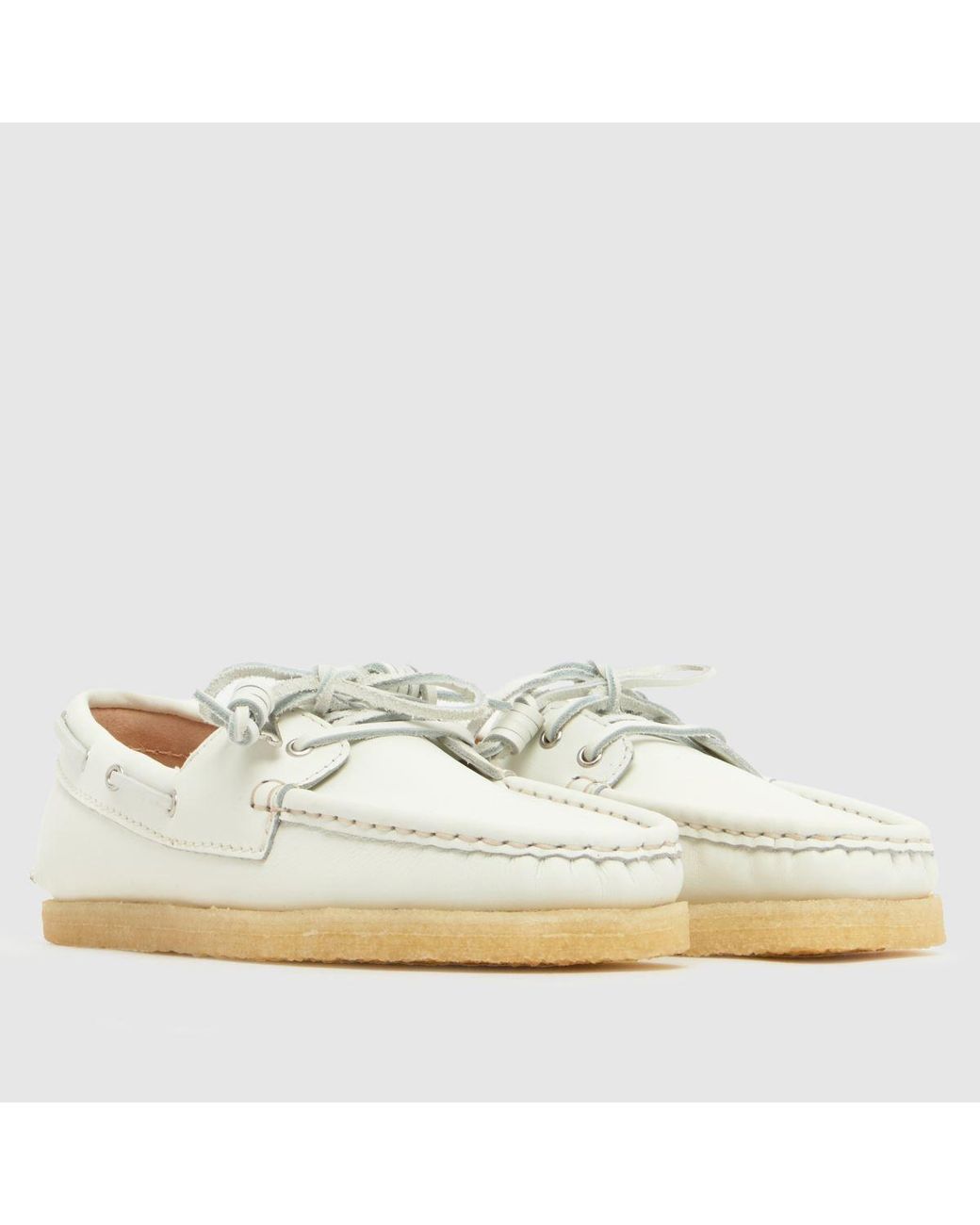 Clarks White Godney Boat Flat Shoes