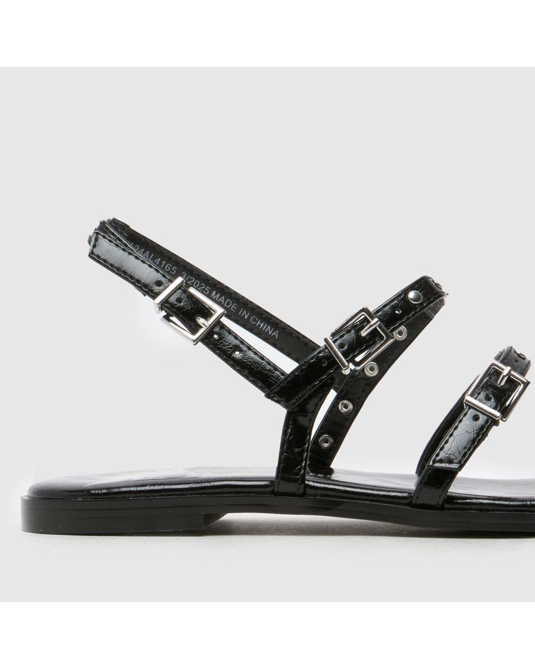 Schuh Black Talmon Studded Strappy Sandals