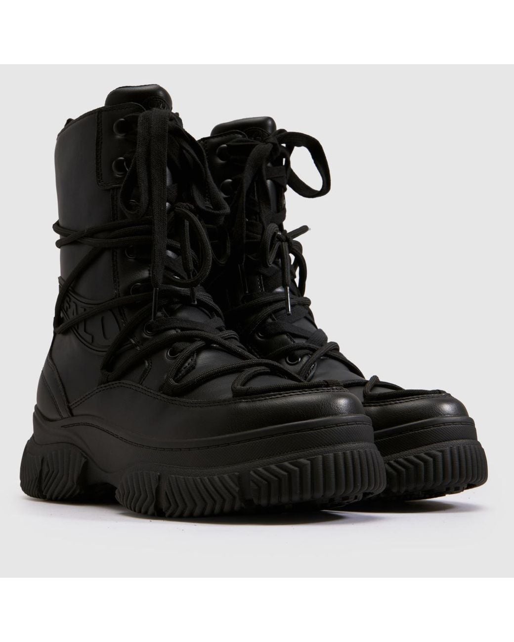 Buffalo Black London Doozer Double Lace Boots