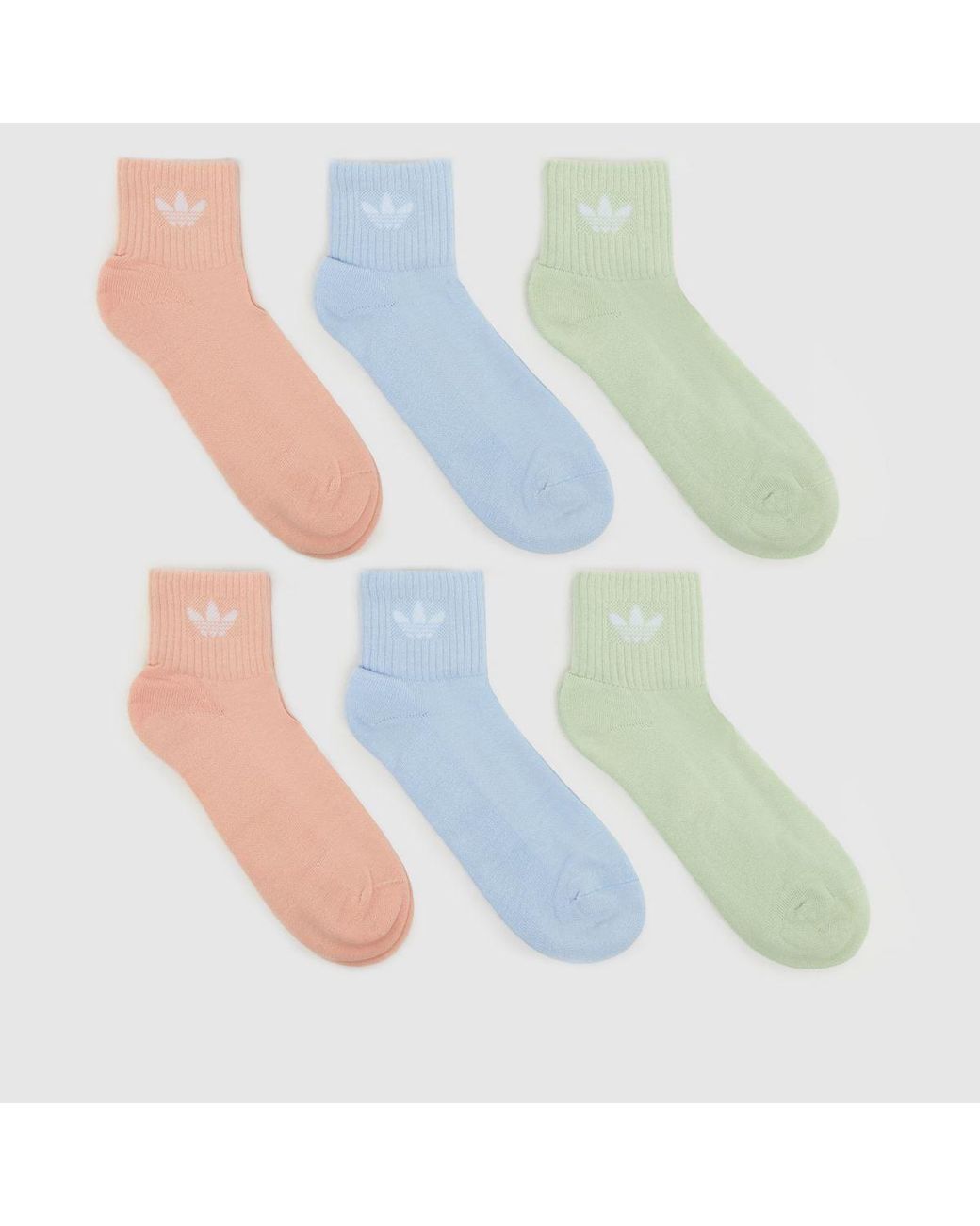 Adidas Blue Ankle Pastel Socks 6 Pk