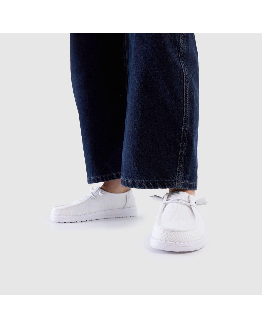 HeyDude White Wendy Stretch Sox Trainers