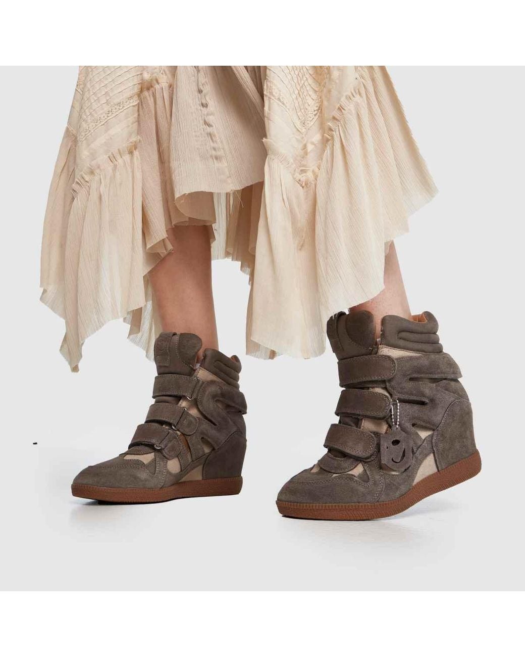 Steve Madden Brown Mavis Wedge Trainers