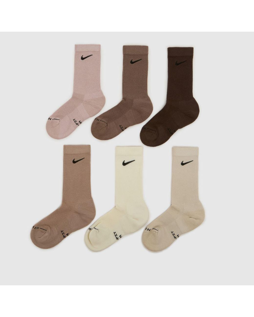 Nike Natural Everyday Crew Socks 6Pk