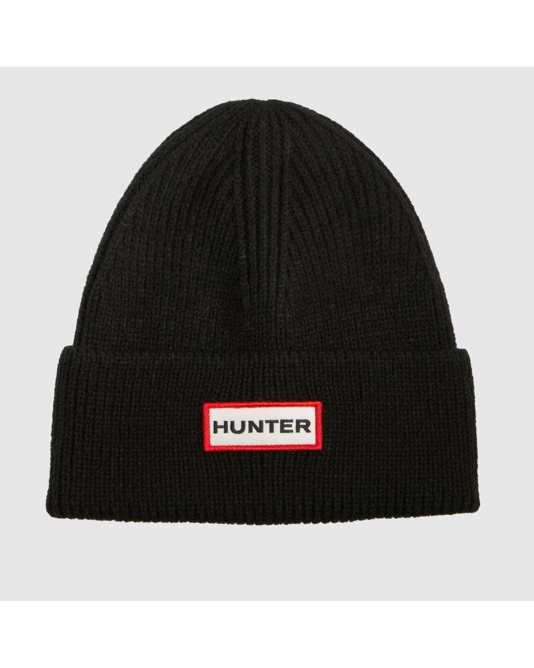Hunter Black S Boot Acksley Knit Ribbed Beanie