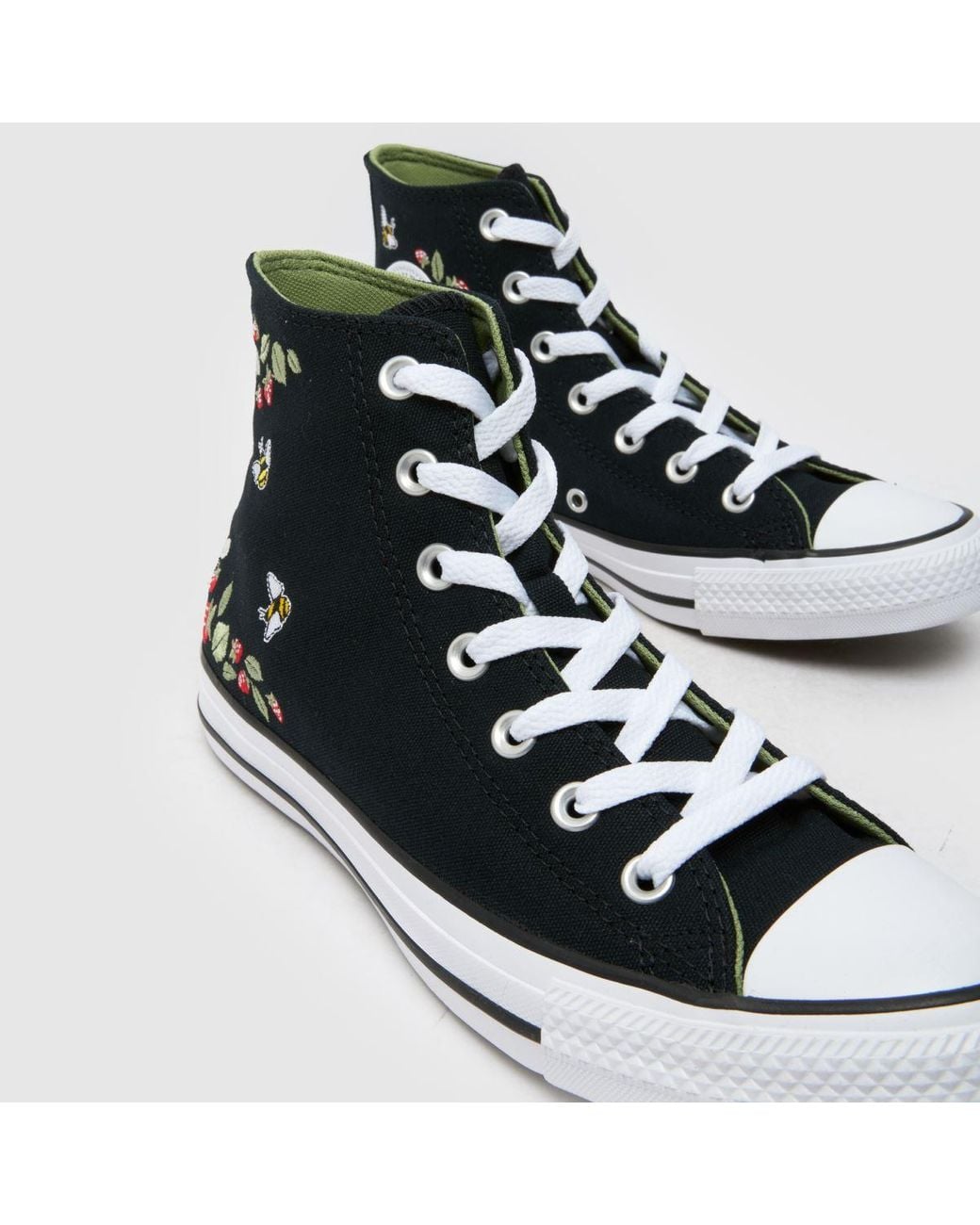 Converse Black All Star Bees And Berries Hi Trainers