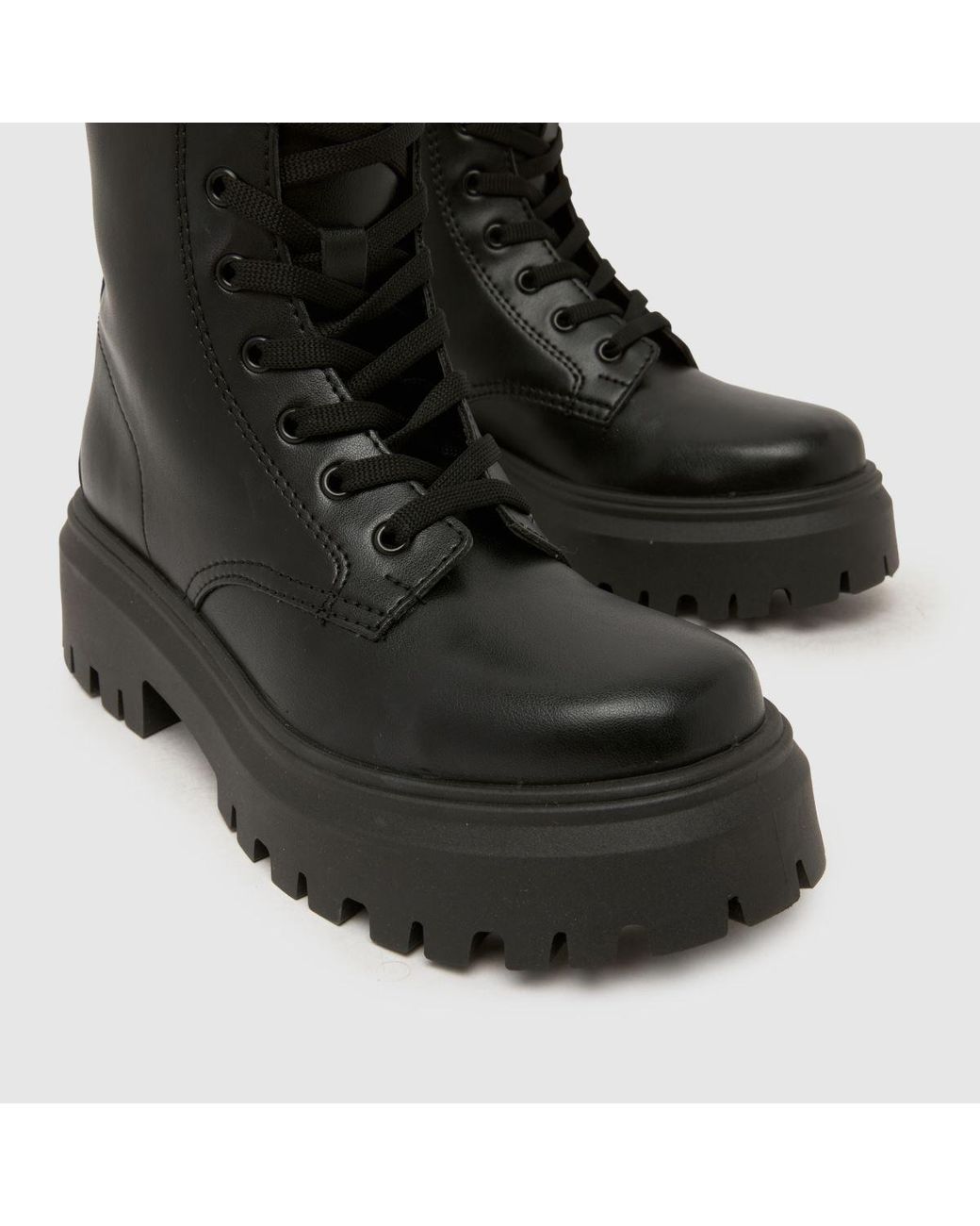 Schuh Black Angel Chunky Lace Up Boots