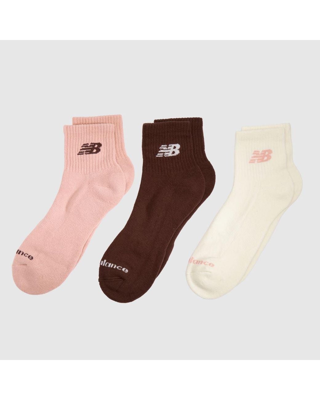 New Balance Brown Everyday Ankle Socks 3Pk
