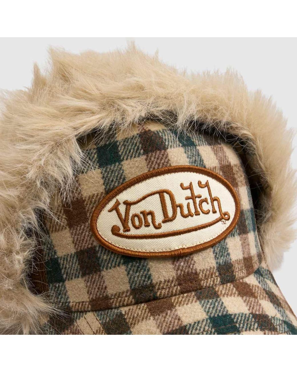 Von Dutch Metallic Check Trapper Cap