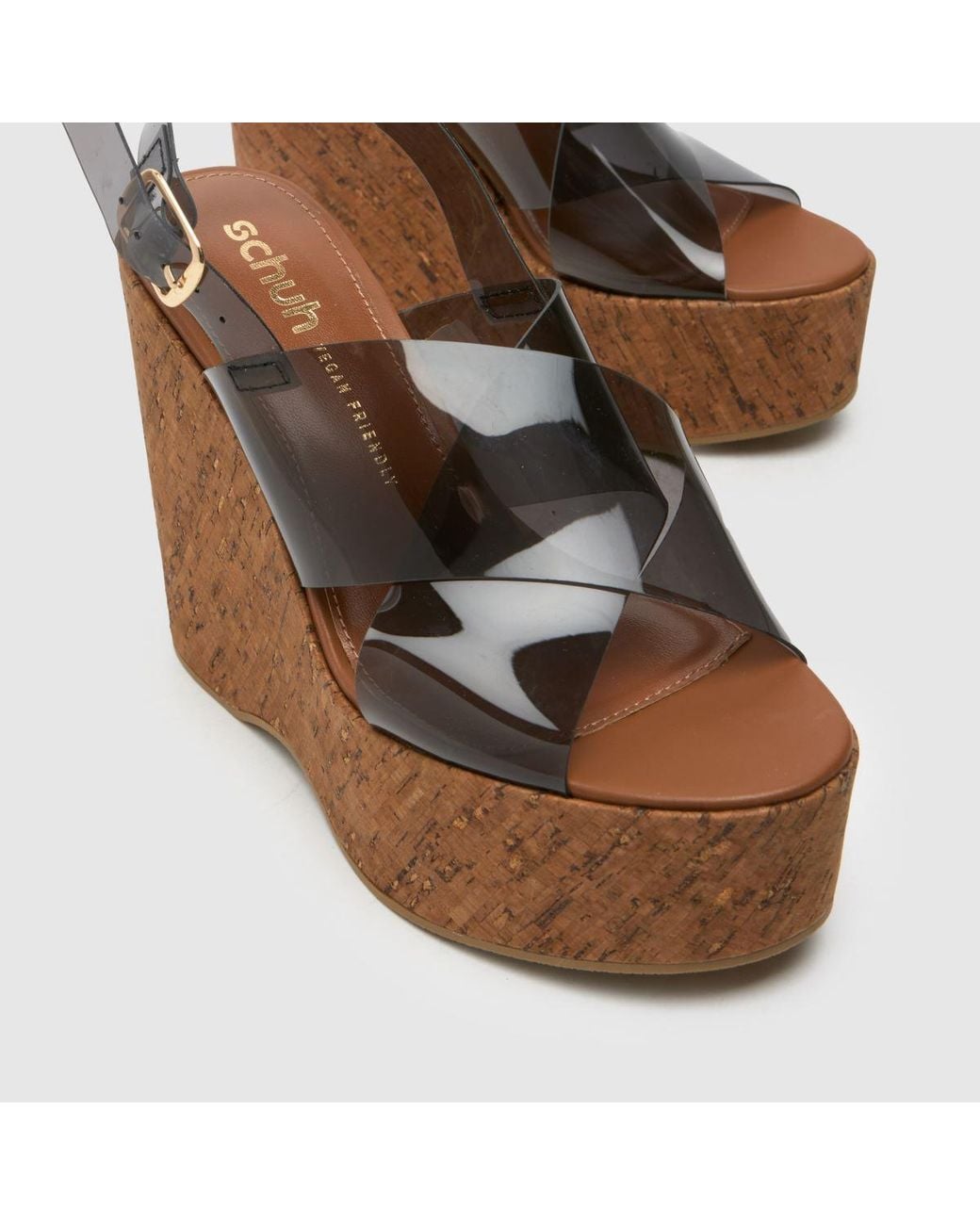 Schuh Brown Valentina Cork Wedge Sandals
