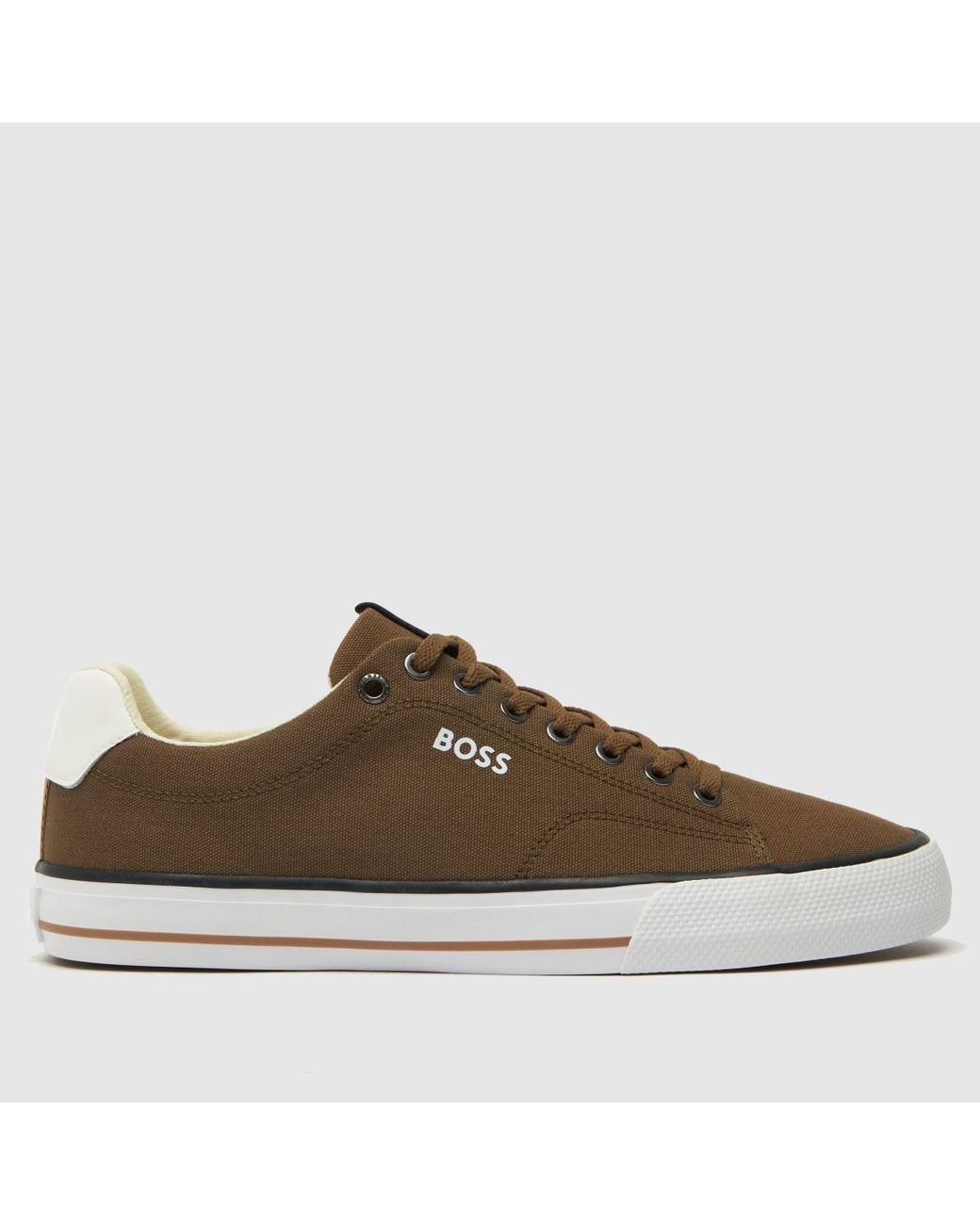Hugo boss khaki sale trainers