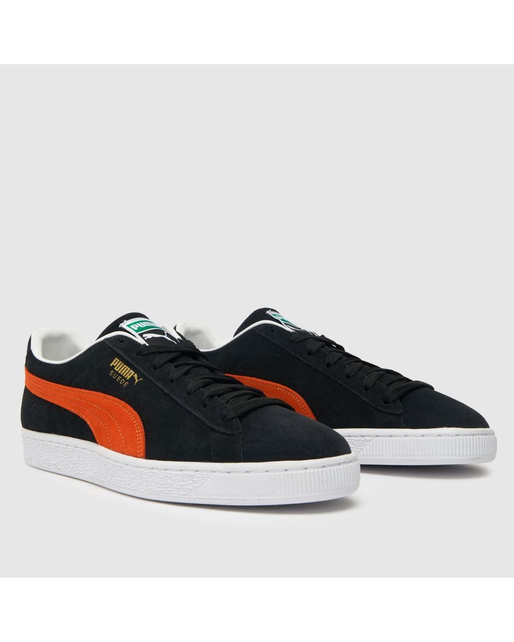 Puma suede classic black orange hotsell