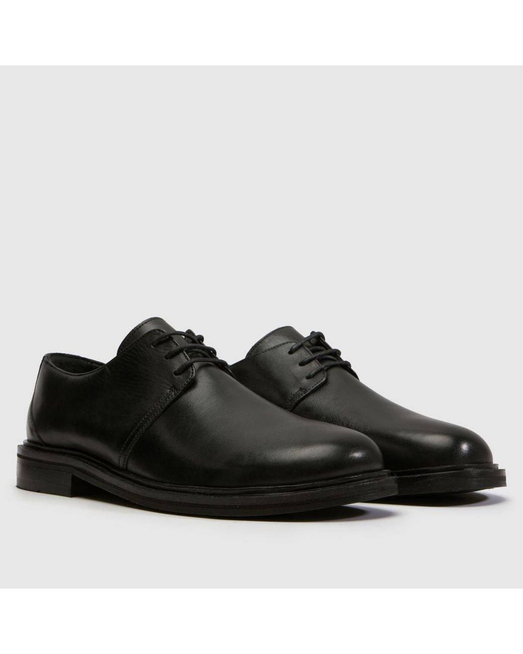 Schuh Black Madrid Leather Derby Shoes for men