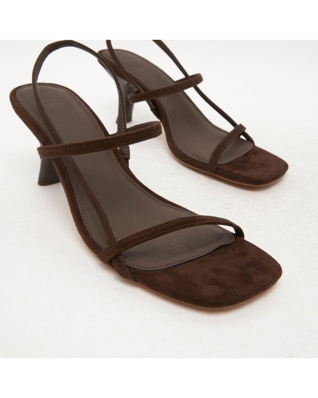 Schuh Brown Sav Strappy Kitten High Heels