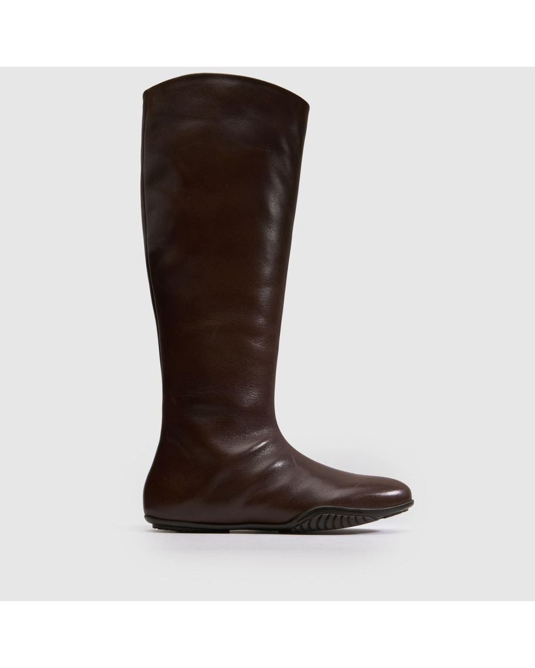 Schuh Brown Dahlia Leather Sporty Knee Boots