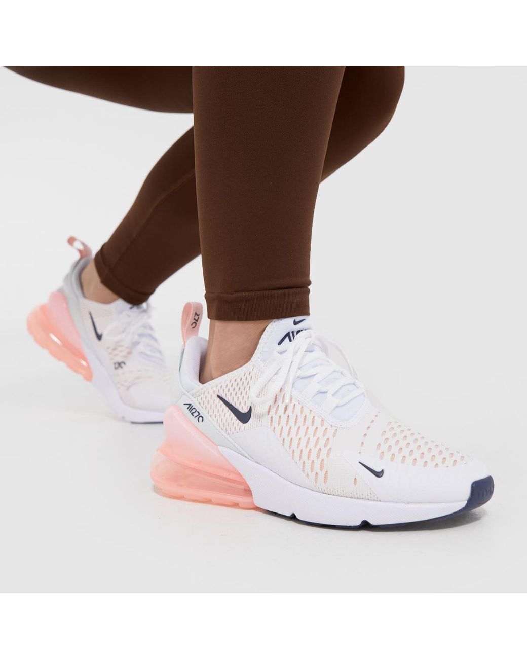 Nike Air Max 270 Trainers In White & Pink | Lyst UK