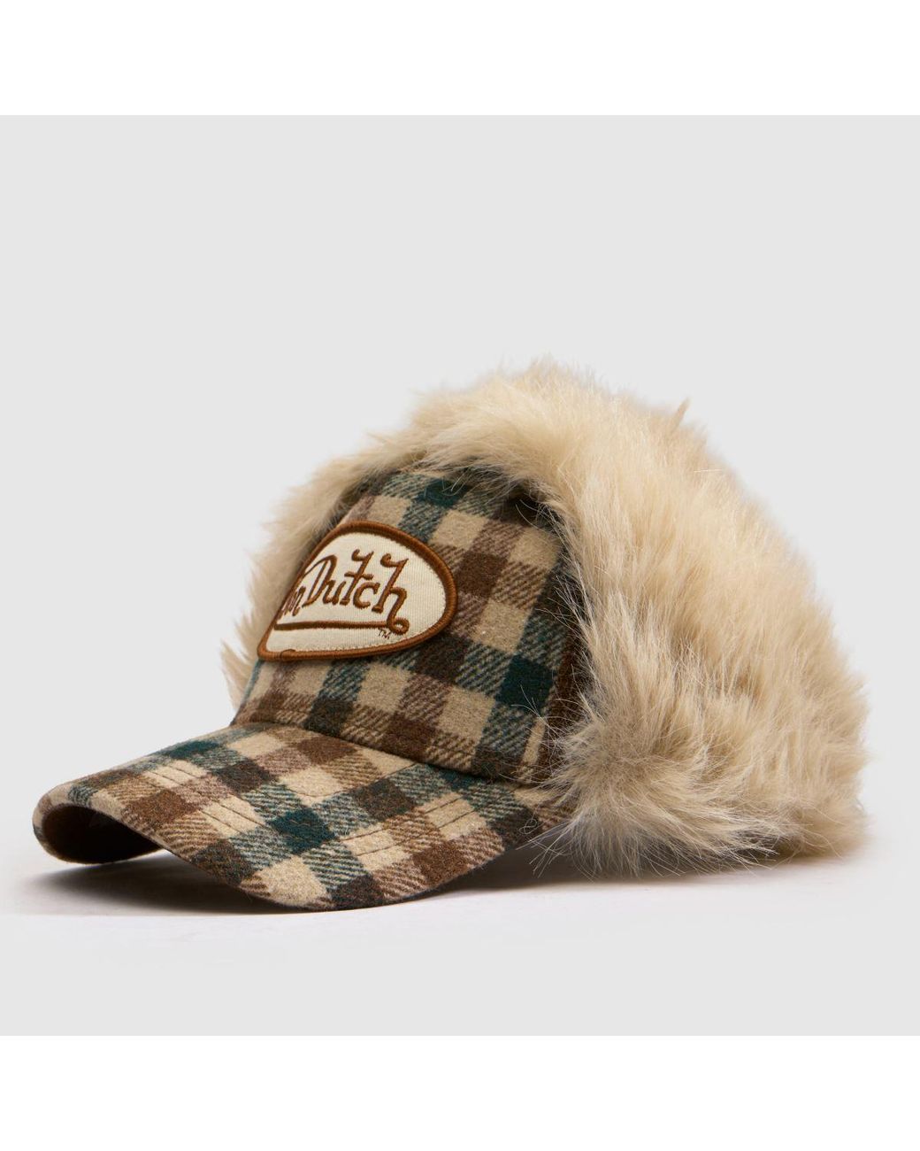 Von Dutch Metallic Check Trapper Cap