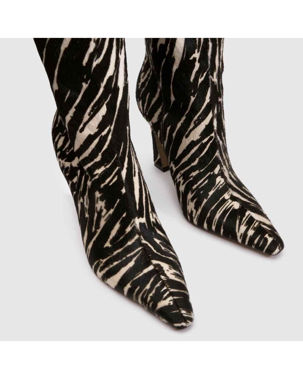 Schuh Black Dainty Leather Knee Boots
