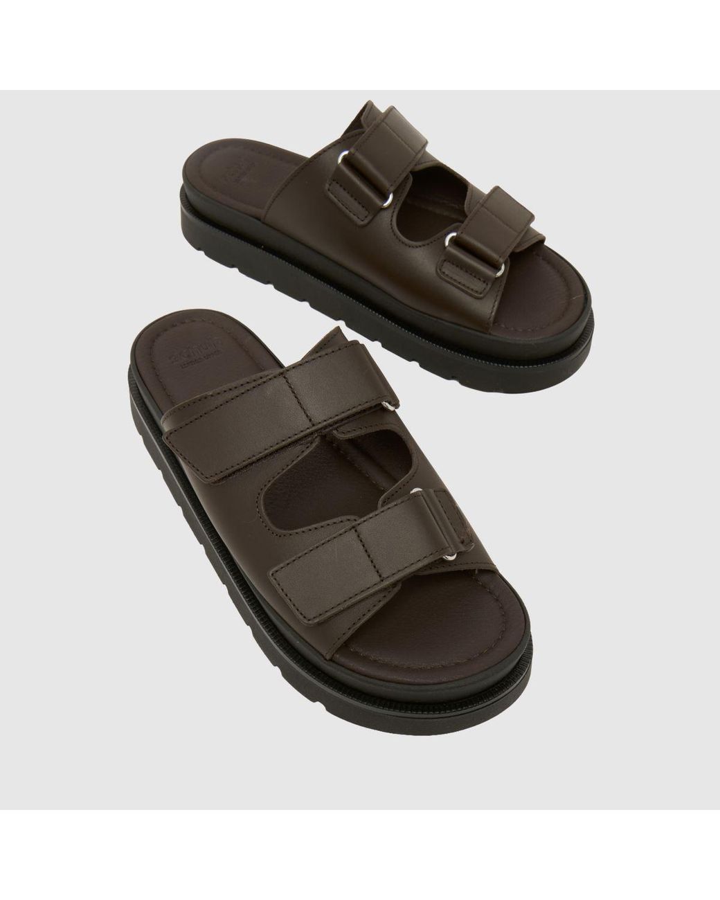 Schuh Brown Trina Chunky Leather Sandals