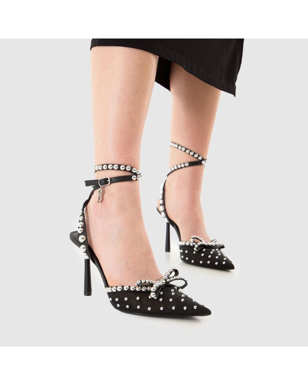Steve Madden Black Val Jewel Pointed High Heels