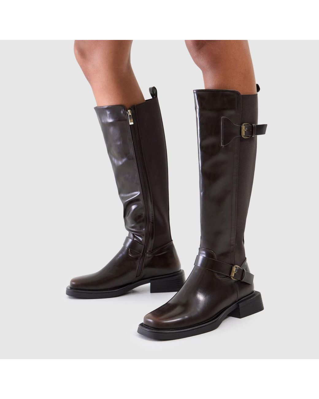 SIMMI Black Dilly Knee High Riding Boots