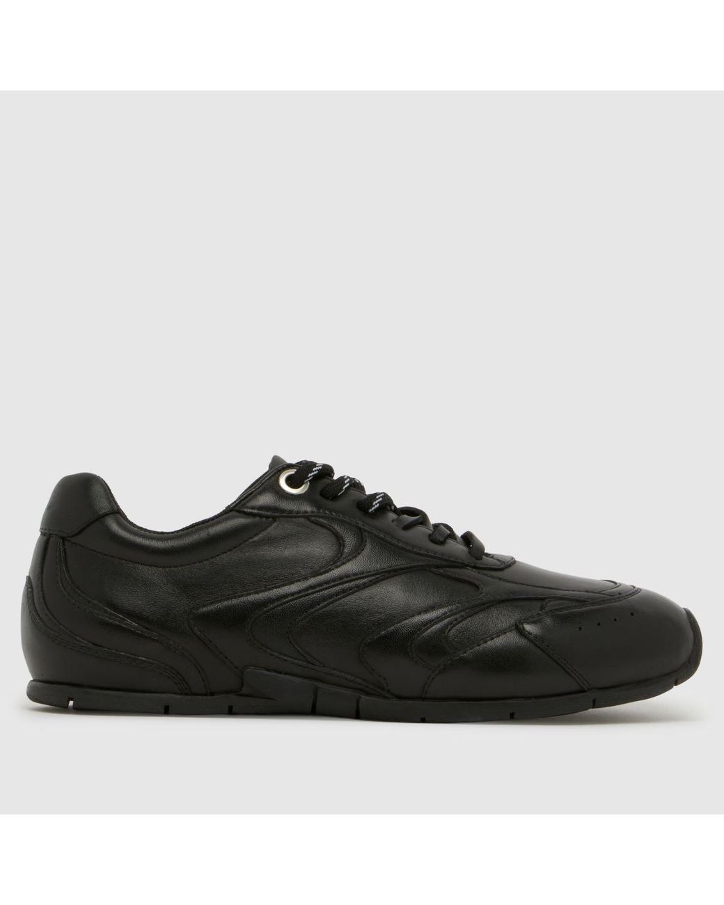 Schuh Black Mindy Leather Lace Up Trainers
