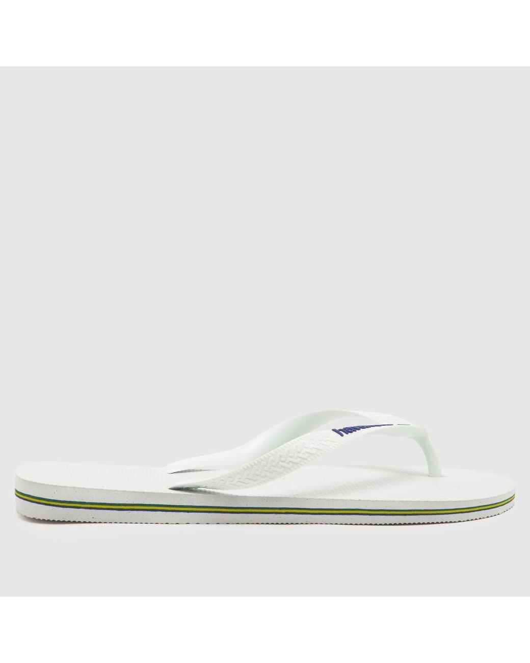 Havaianas White Brasil Logo Sandals for men
