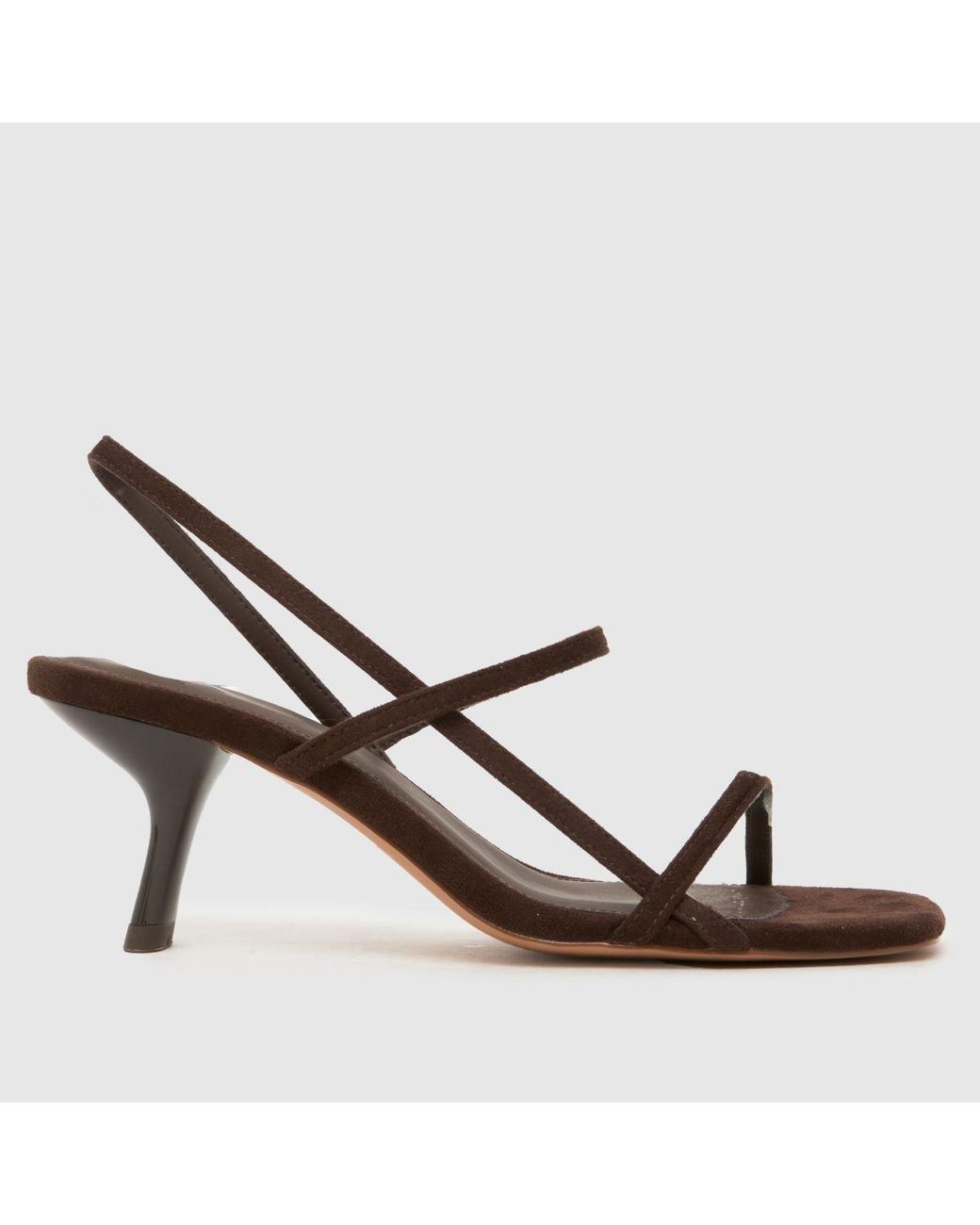 Schuh Brown Sav Strappy Kitten High Heels