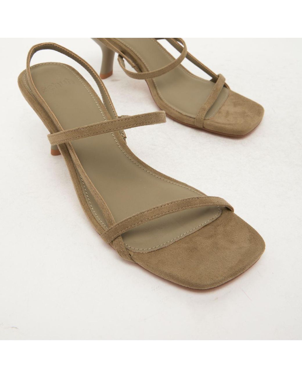 Schuh Metallic Sav Strappy Kitten High Heels