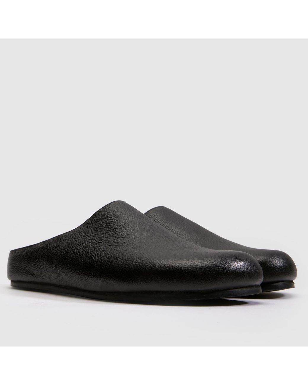 Schuh Black Libra Leather Mule Flats