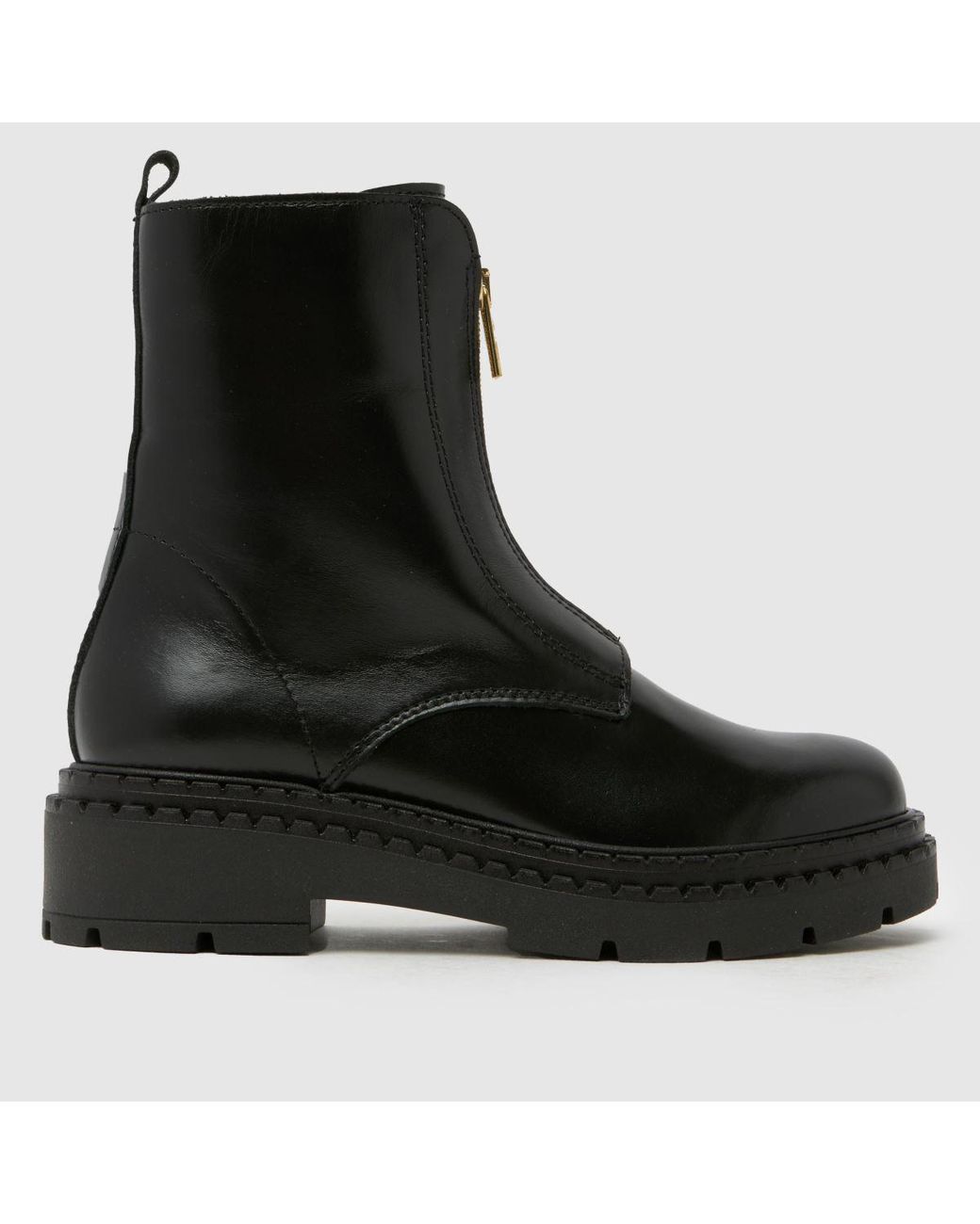Schuh Black Amber Leather Zip Boots