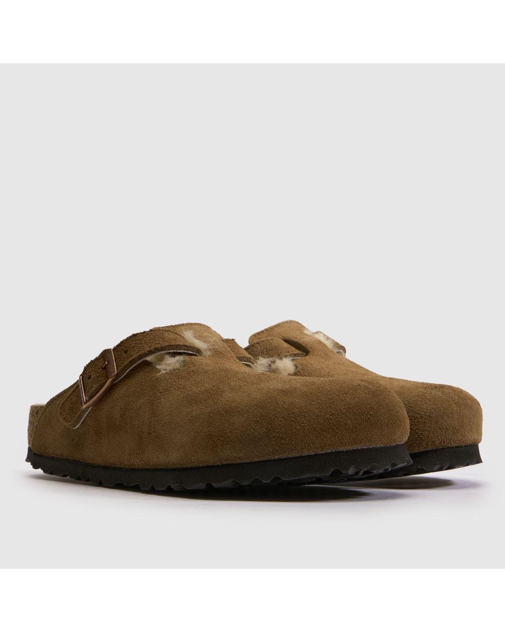 Birkenstock Brown Boston Shearling Clog Sandals