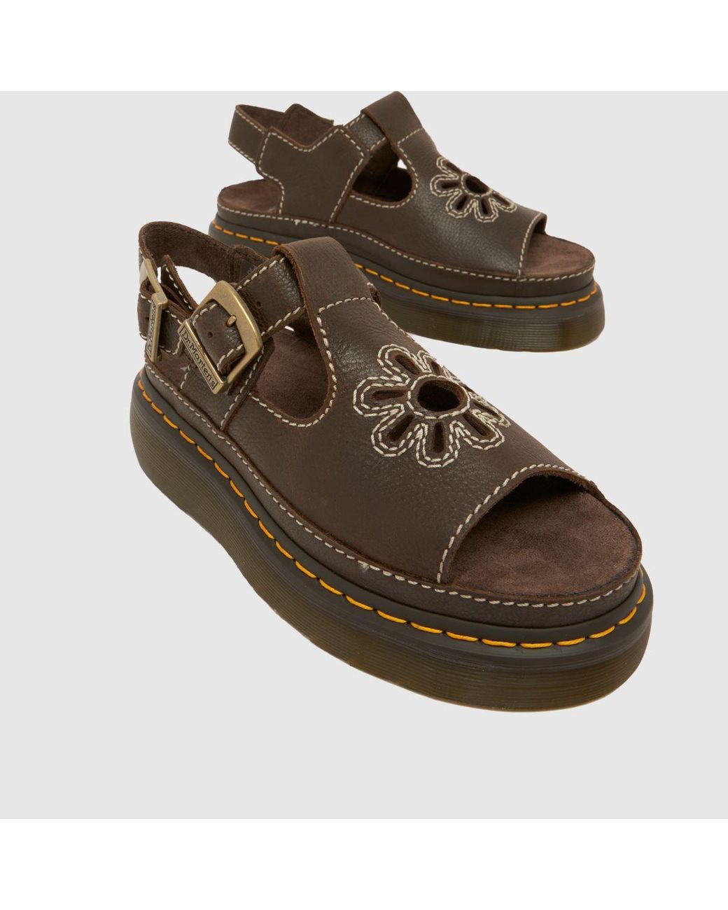 Dr. Martens Brown Dunnet Flower Sandals