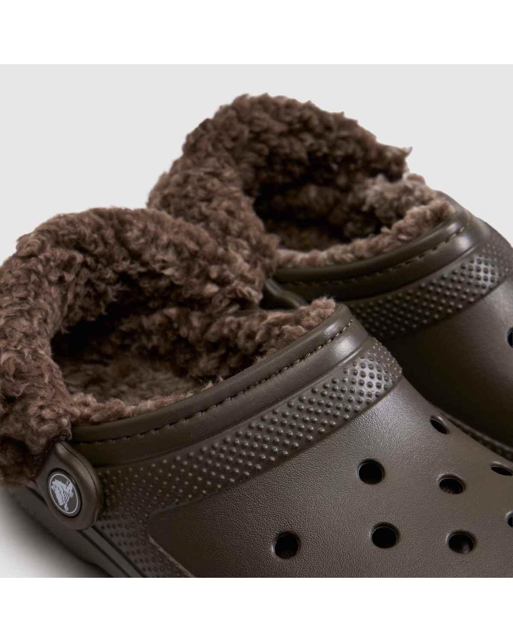CROCSTM Brown Classic Fleece Lined Clog Sandals