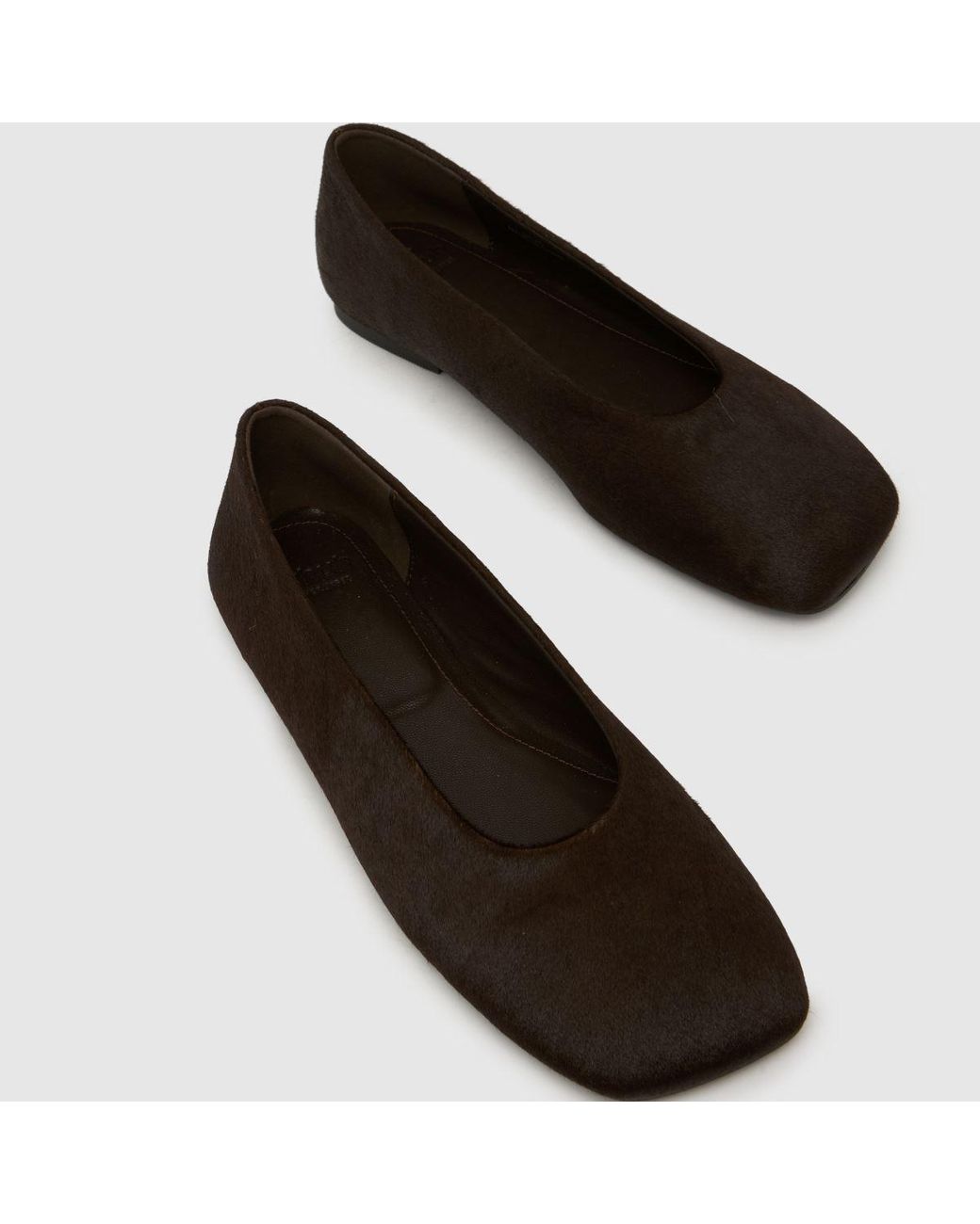Schuh Black Lilah Hair-On Leather Ballet Flats