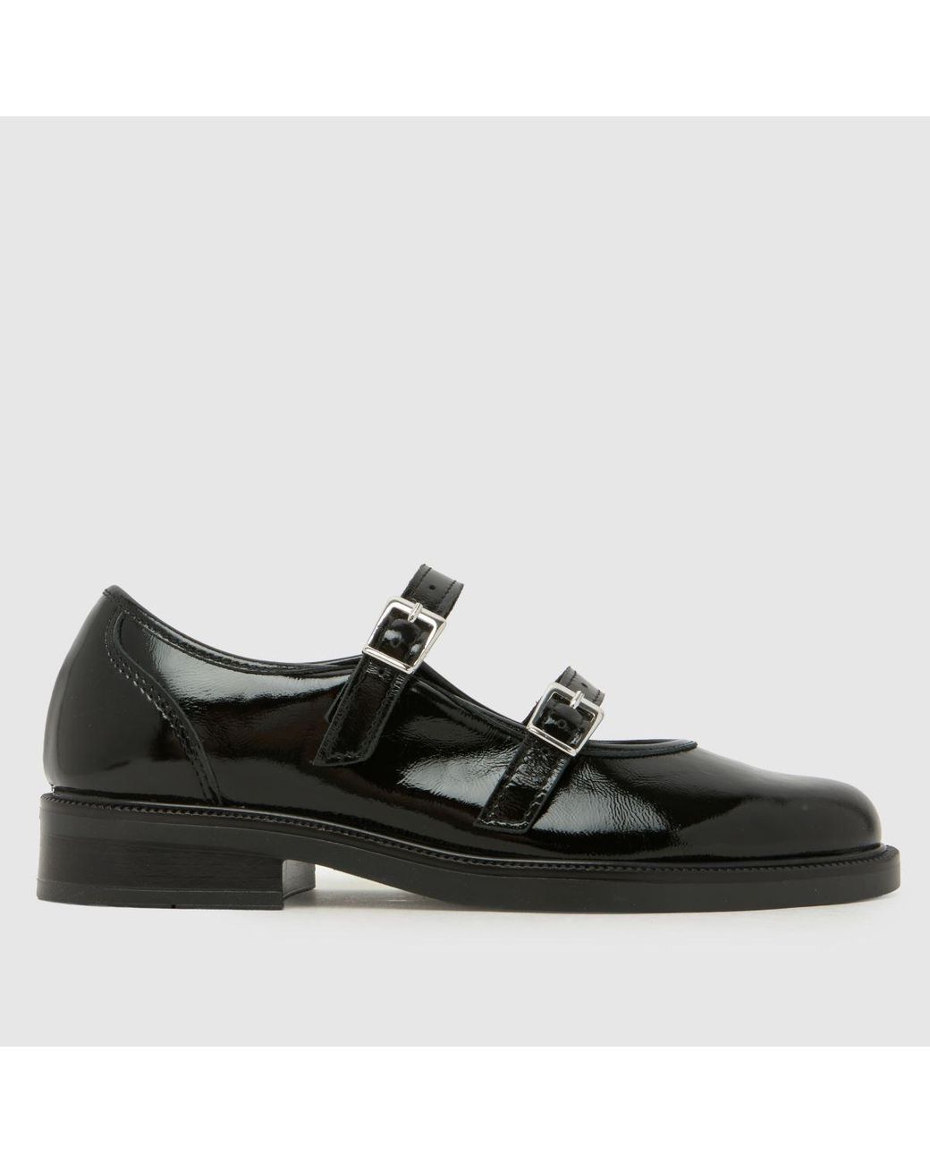 Schuh Black Loveday Leather Mary Jane Flats