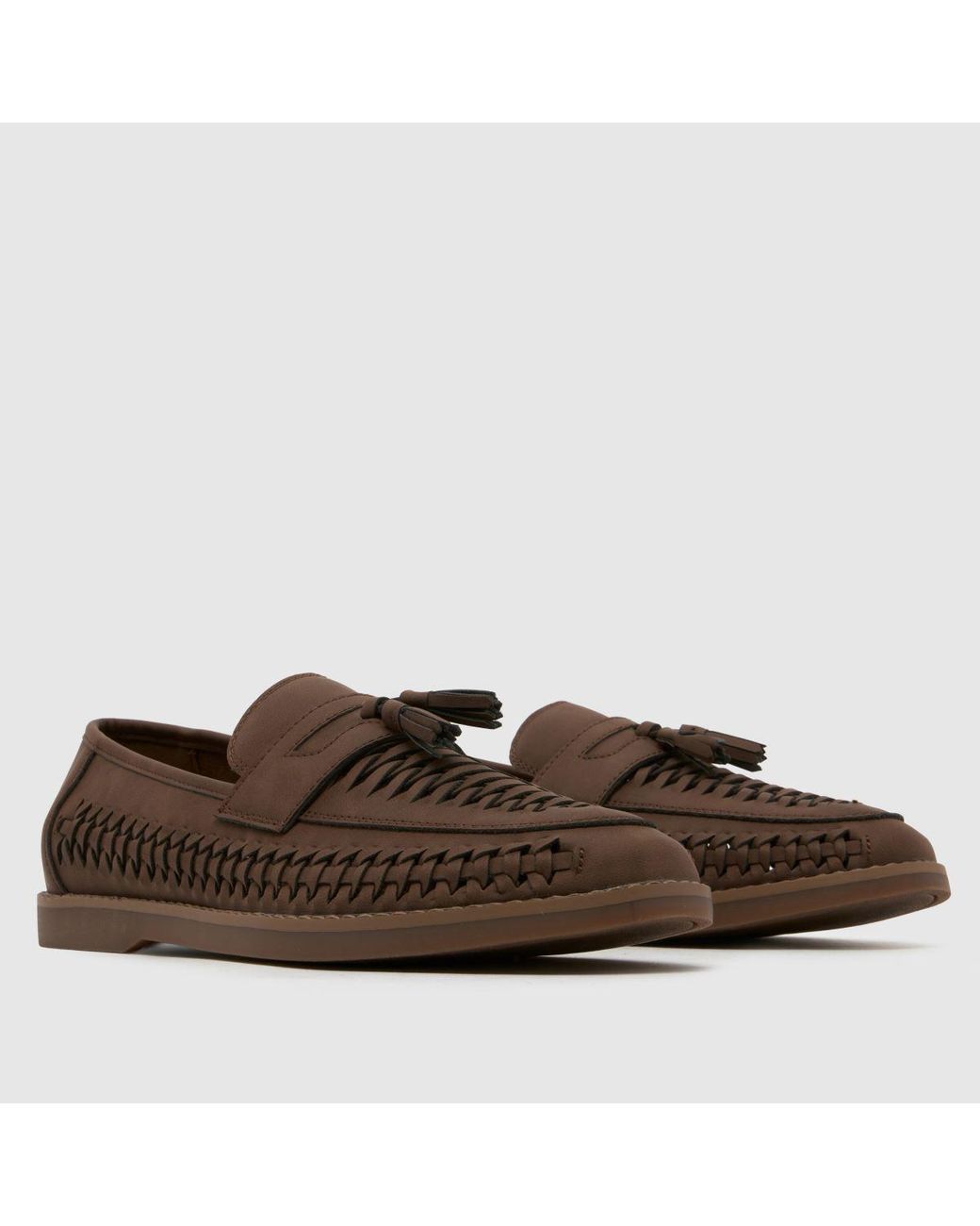 Schuh Brown Robbie Woven Loafer Shoes for men