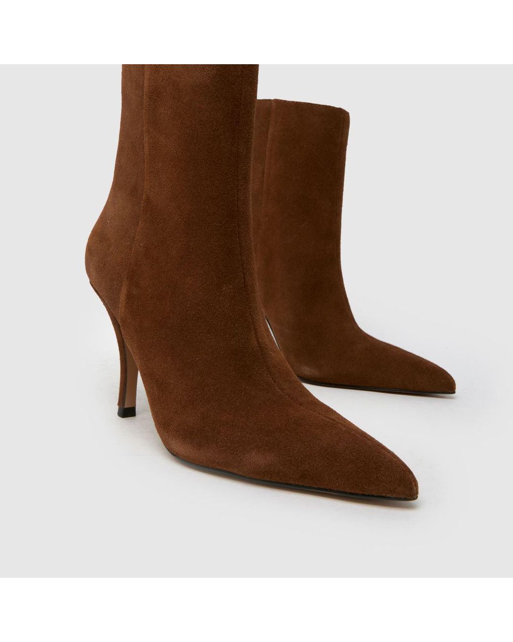 Schuh Brown Betty Suede Heeled Boot Boots