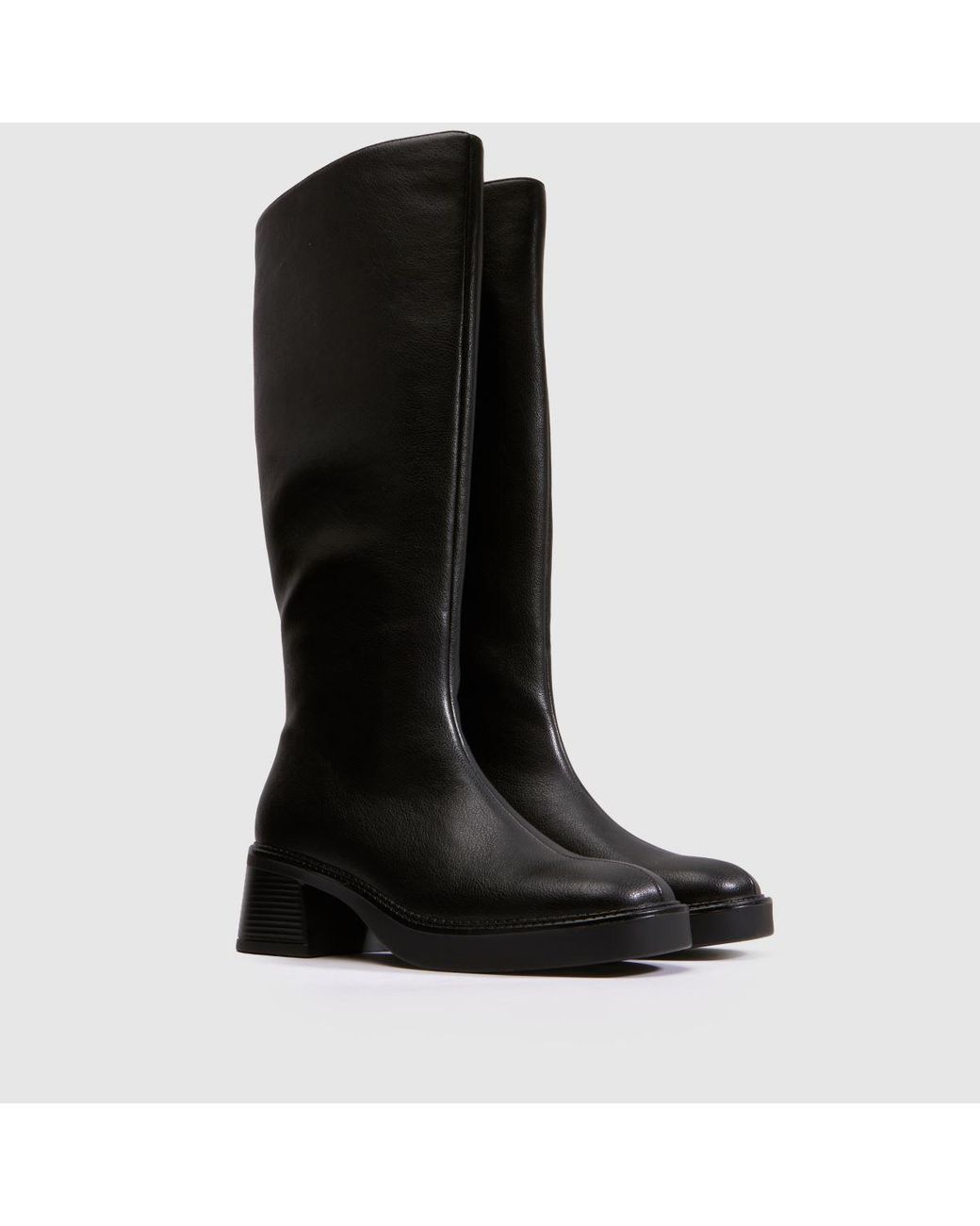 Schuh Black Darling Square Toe Knee Boots