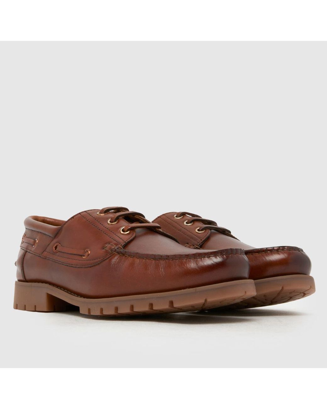 Schuh Brown Paris Leather Boat Shoes for men