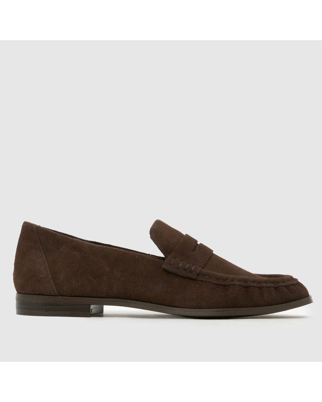 Schuh Brown Lewis Suede Ruched Loafer Flats