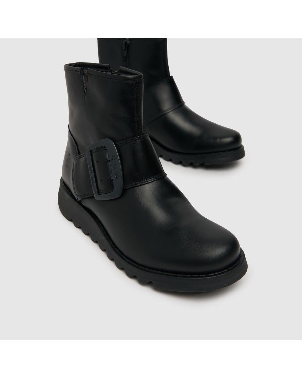 Fly London Women s Slik Buckle Ankle Boots in Black Lyst UK