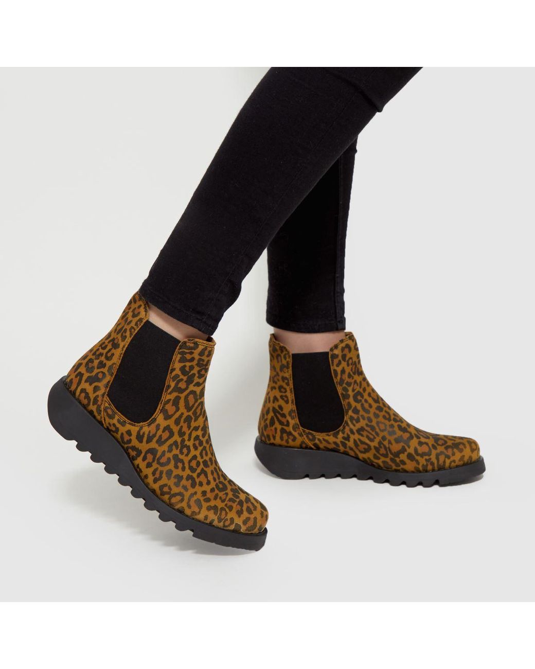 Fly Salv Leopard Ankle Boots 